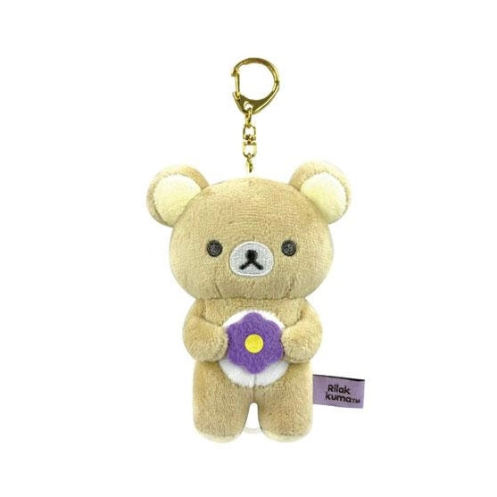 San-X | Rilakkuma Basic Rilakkuma Flower Vibrating Hanging Plush Toy - Rilakkuma