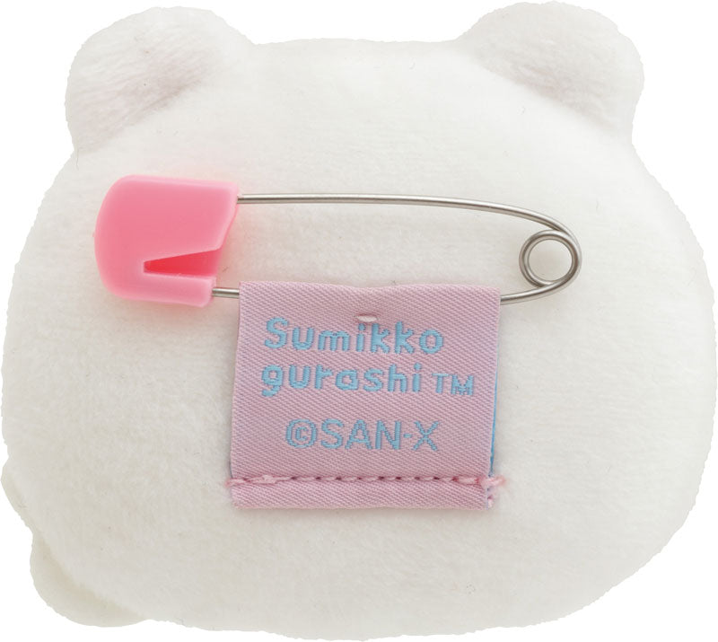 San-X | Sumikko Gurashi Emojis Plush Toy Plush Badge AB27201 - Shirokuma Polar Bear