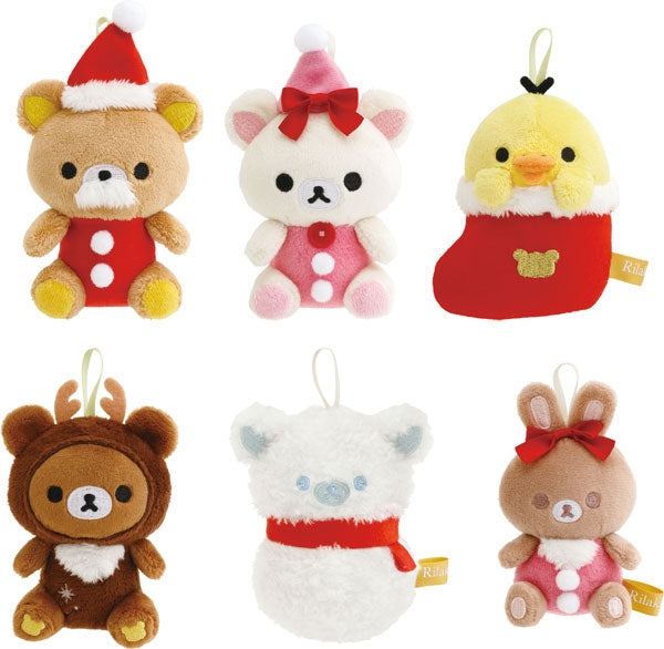 San-X | Rilakkuma Assorted Tenori | Christmas 2024 Assorted Ornament Tenori Hand-held Plush MO76101