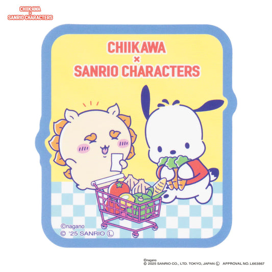 Chiikawa × Sanrio Characters Trading Supermarket Smartphone-sized Stickers (Shisa and Pochacco)