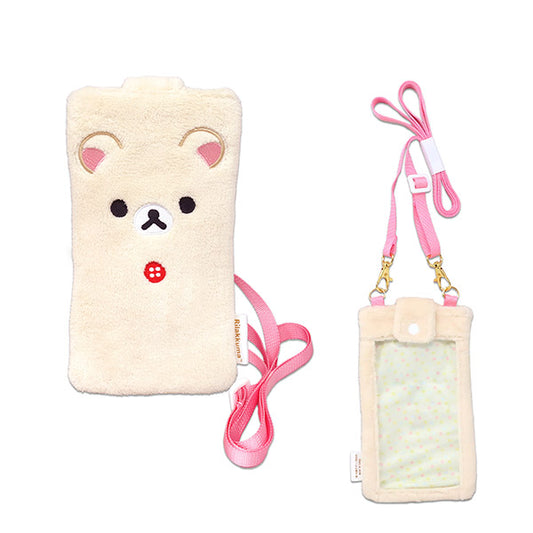 San-X | Rilakkuma Mofumofu Fluffy Smart Phone Pouch - Korilakkuma