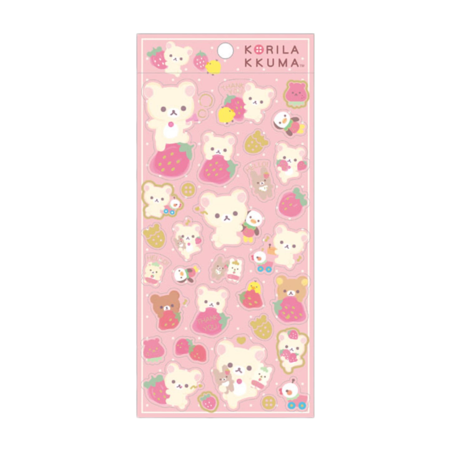 San-X | Korilakkuma Full of Strawberries Sticker - Type A
