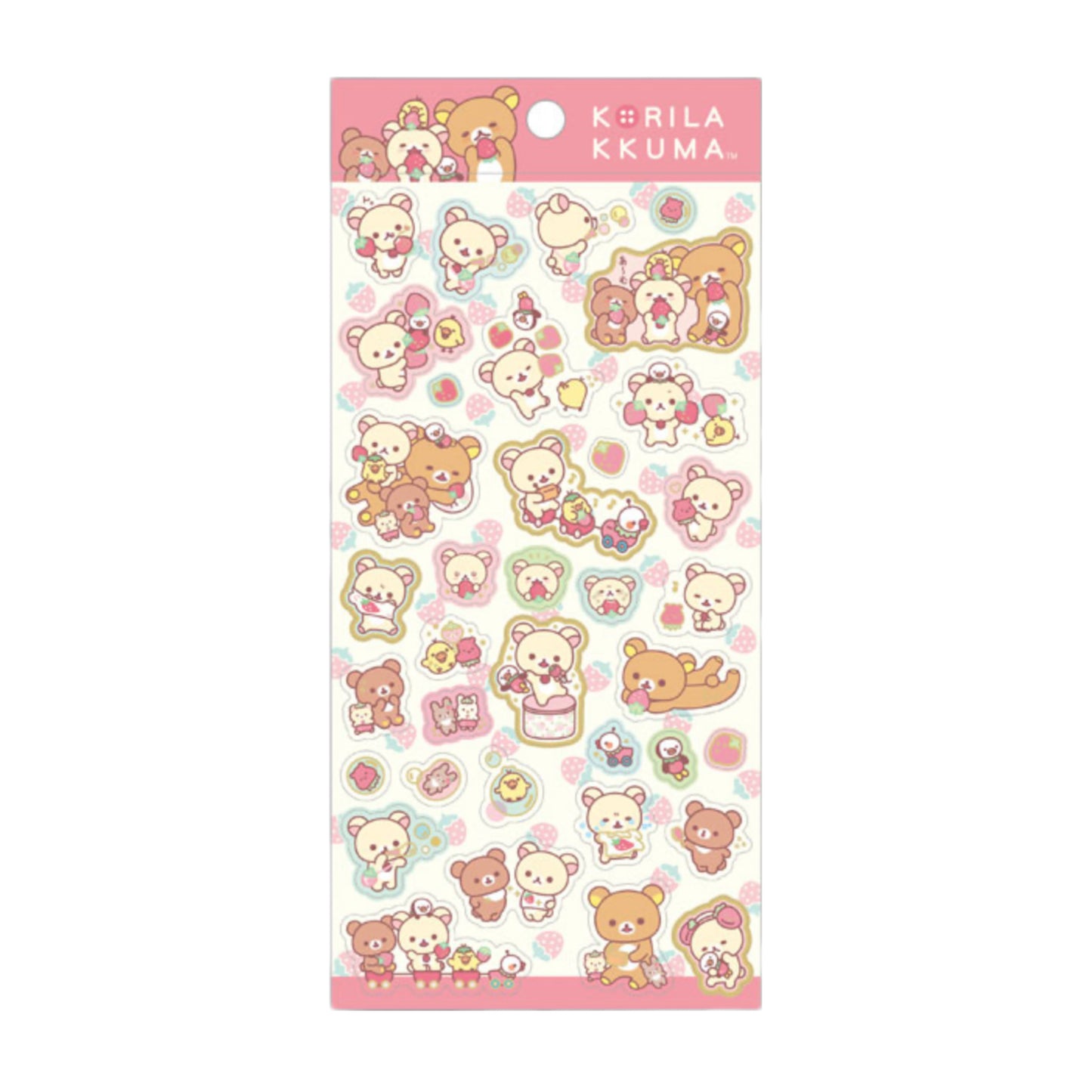 San-X | Korilakkuma Full of Strawberries Sticker - Type B