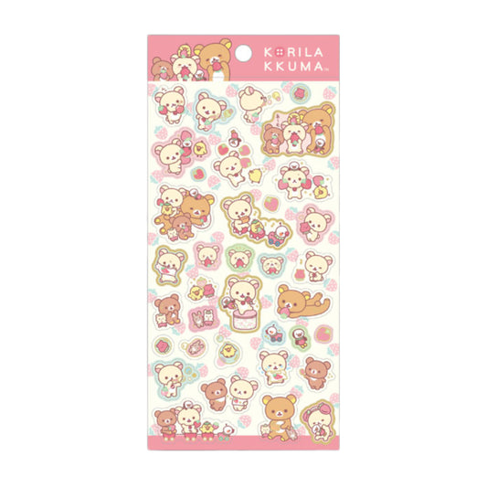 San-X | Korilakkuma Full of Strawberries Sticker - Type B