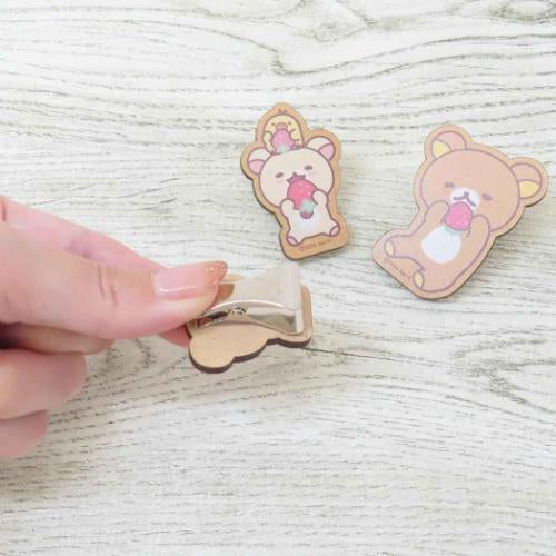San-X | Korilakkuma Full of Strawberry Day Clip Set (3 Pieces) - Everyone