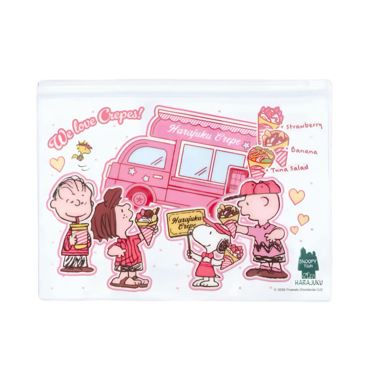 PEANUTS | Snoopy Town Harajuku Limited ‘We Love Crepe!’ Clear Pouch