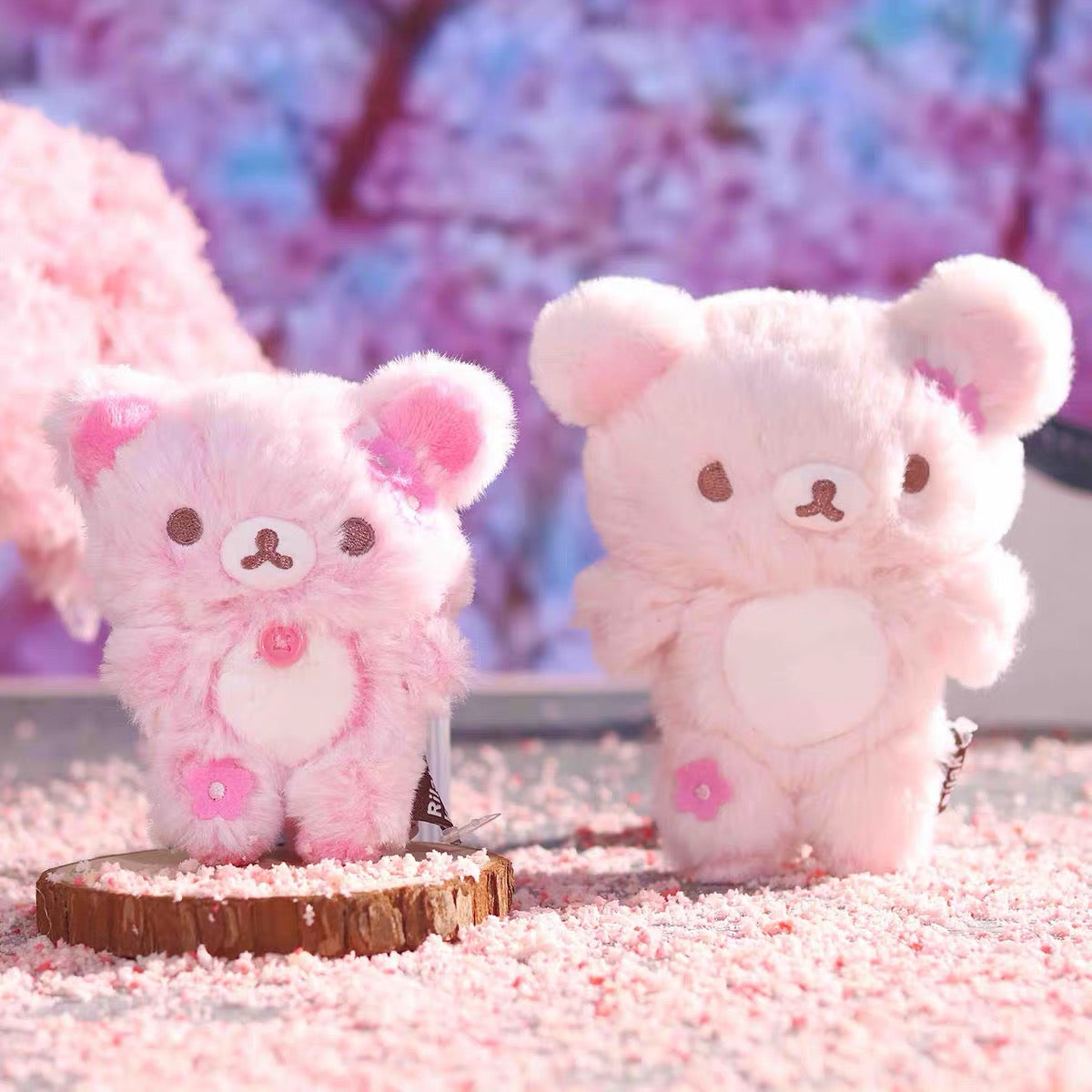 San-X | Rilakkuma Cherry Blossom Series Fluffy Hanging Plush Toy - Rilakkuama