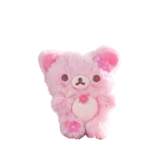 San-X | Rilakkuma Cherry Blossom Series Fluffy Hanging Plush Toy - Korilakkuma