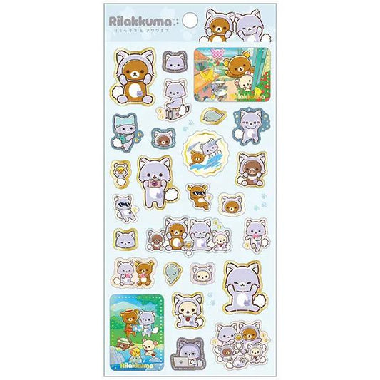 San-X | Rilakkuma and Awawa Neko Theme Sticker Sheet -B