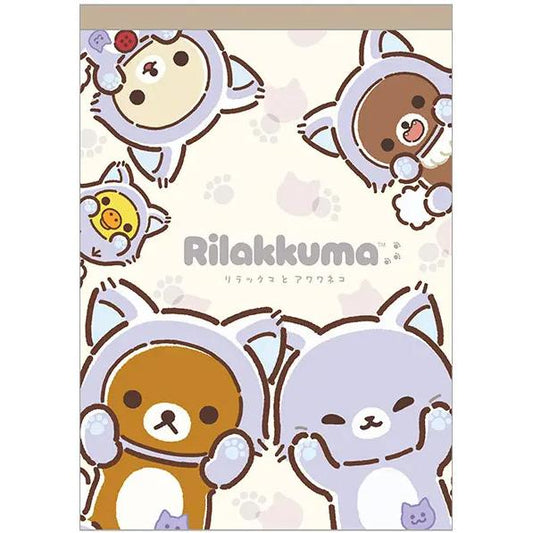 San-X | Rilakkuma and Awawa Neko Theme Memo Pad - A