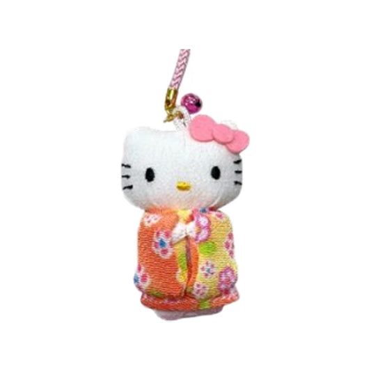 Sanrio | Japanese Doll Chiriman Netsuke - Hello Kitty Orange