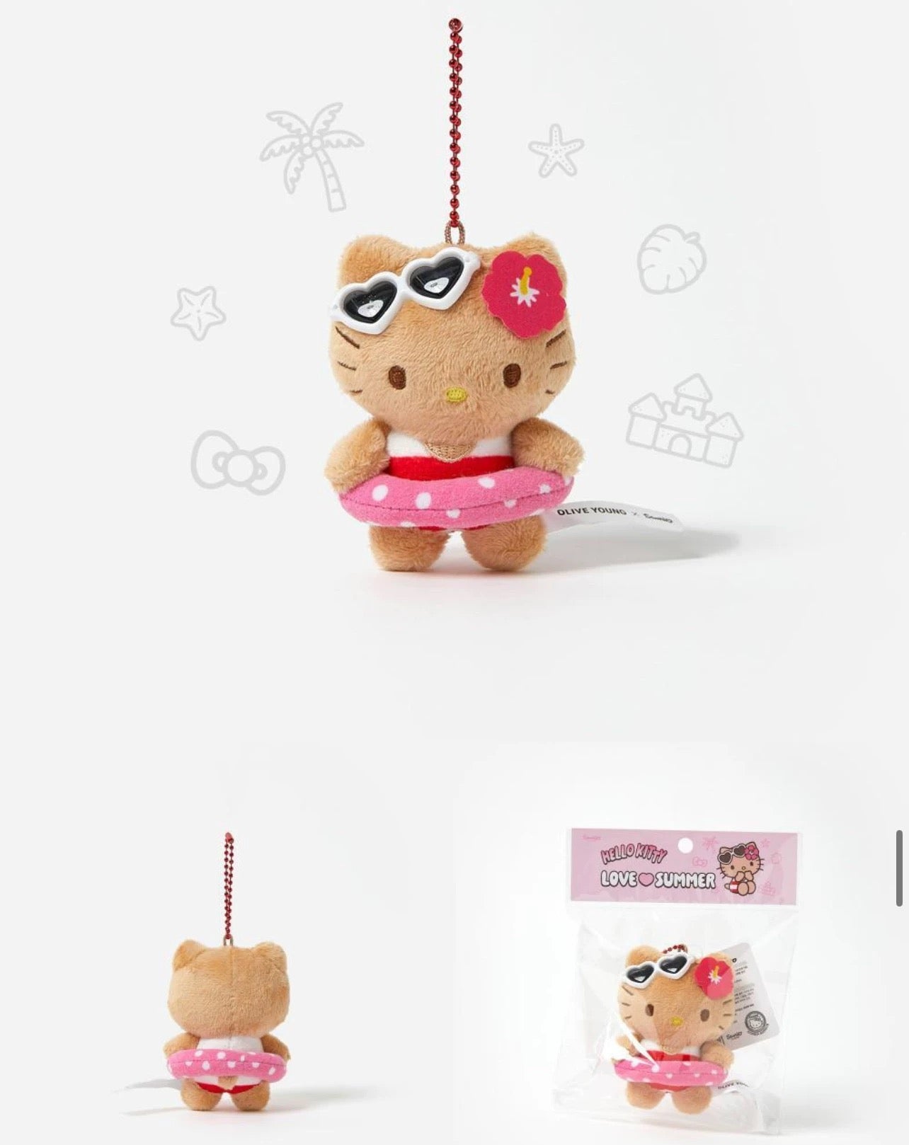 OLIVE YOUNG x Sanrio | Sanrio Characters Love Summer Tanned Mascot  - Hello Kitty