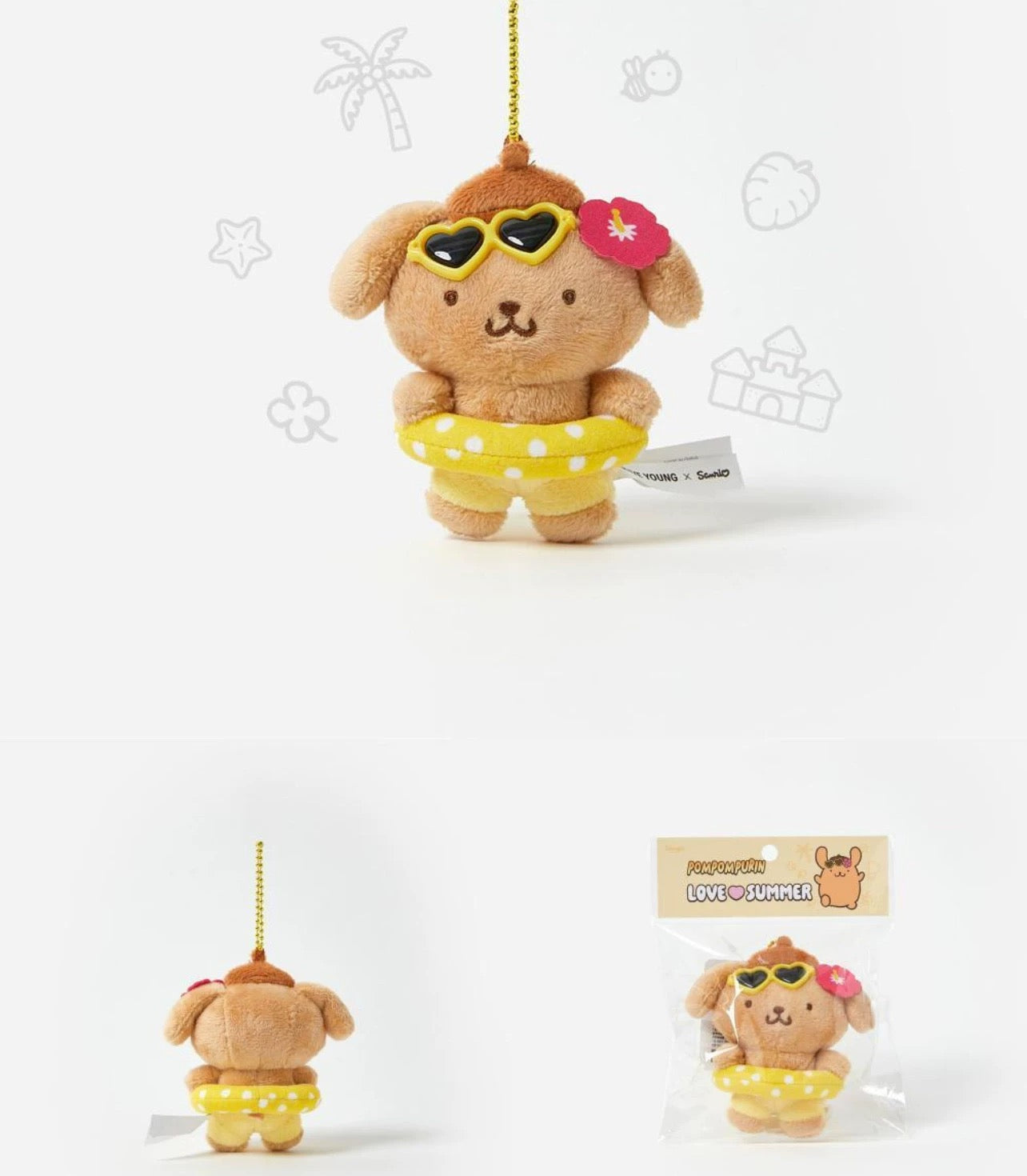 OLIVE YOUNG x Sanrio | Sanrio Characters Love Summer Tanned Mascot  - Pompompurin