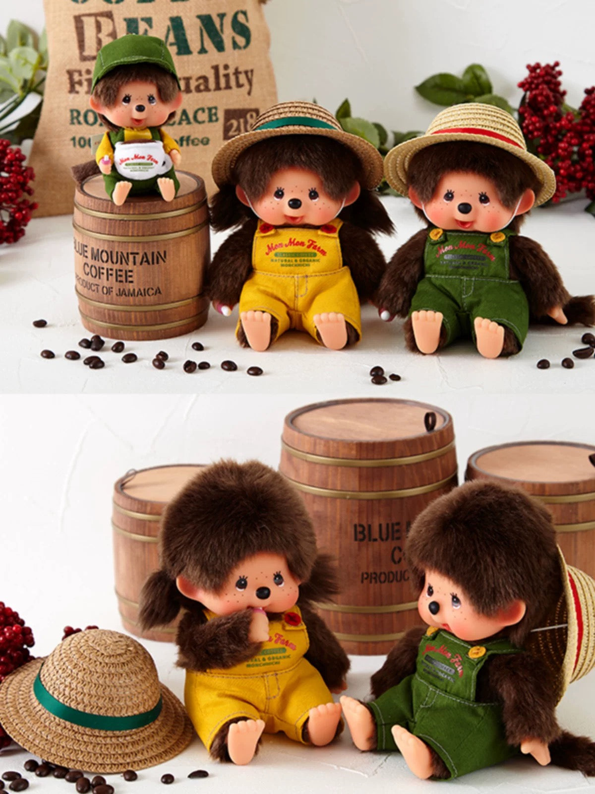 Monchhichi Global | Monchhichi 47th Anniversary Birthday Event | Mon Mon Farm Coffee Plush S - Girl with Hat