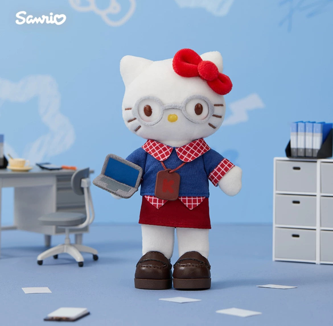 Sanrio CHN | Sanrio Hello Kitty's Day Series Plush Mascot Keychain - Work Time