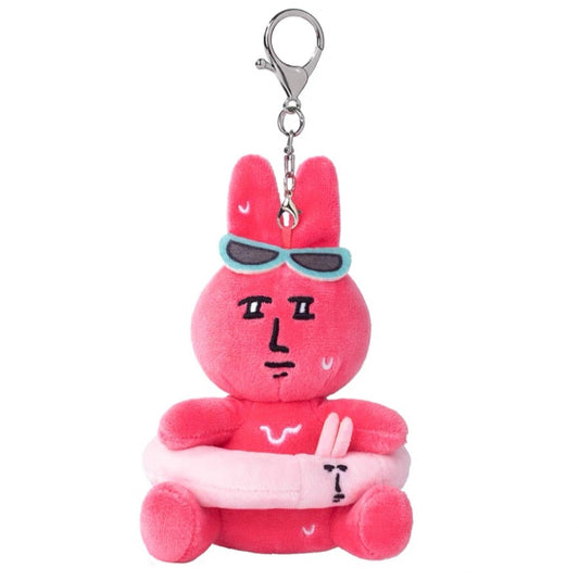 MY FRIEND RABBIT | Pink Rabbit Overheated Swim Ring Mascot Keychain