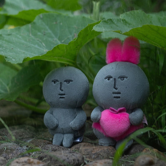 MY FRIEND RABBIT | Pink Rabbit Black Stone Mascot Keychain