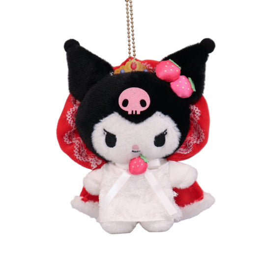 Sanrio | Sanrio Characters Ichigo Shimbun 25th Commemorative Princess Tezain's Revival Mascot | Strawberry Princess Plush Mascot - Kuromi