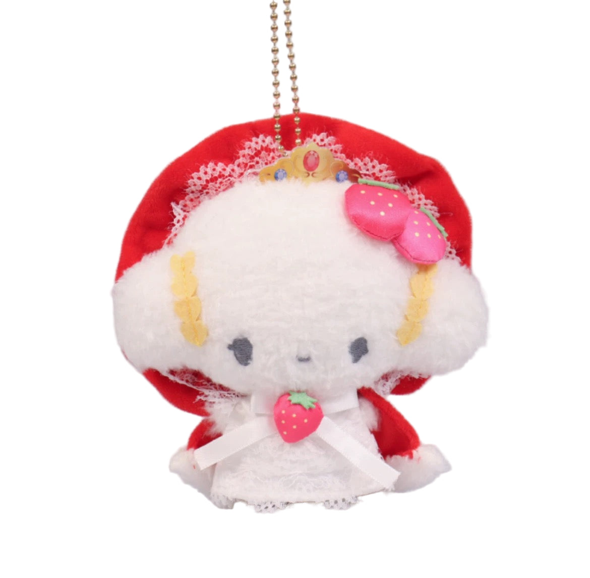 Sanrio | Sanrio Characters Ichigo Shimbun 25th Commemorative Princess Tezain's Revival Mascot | Strawberry Princess Plush Mascot - Cogimyun