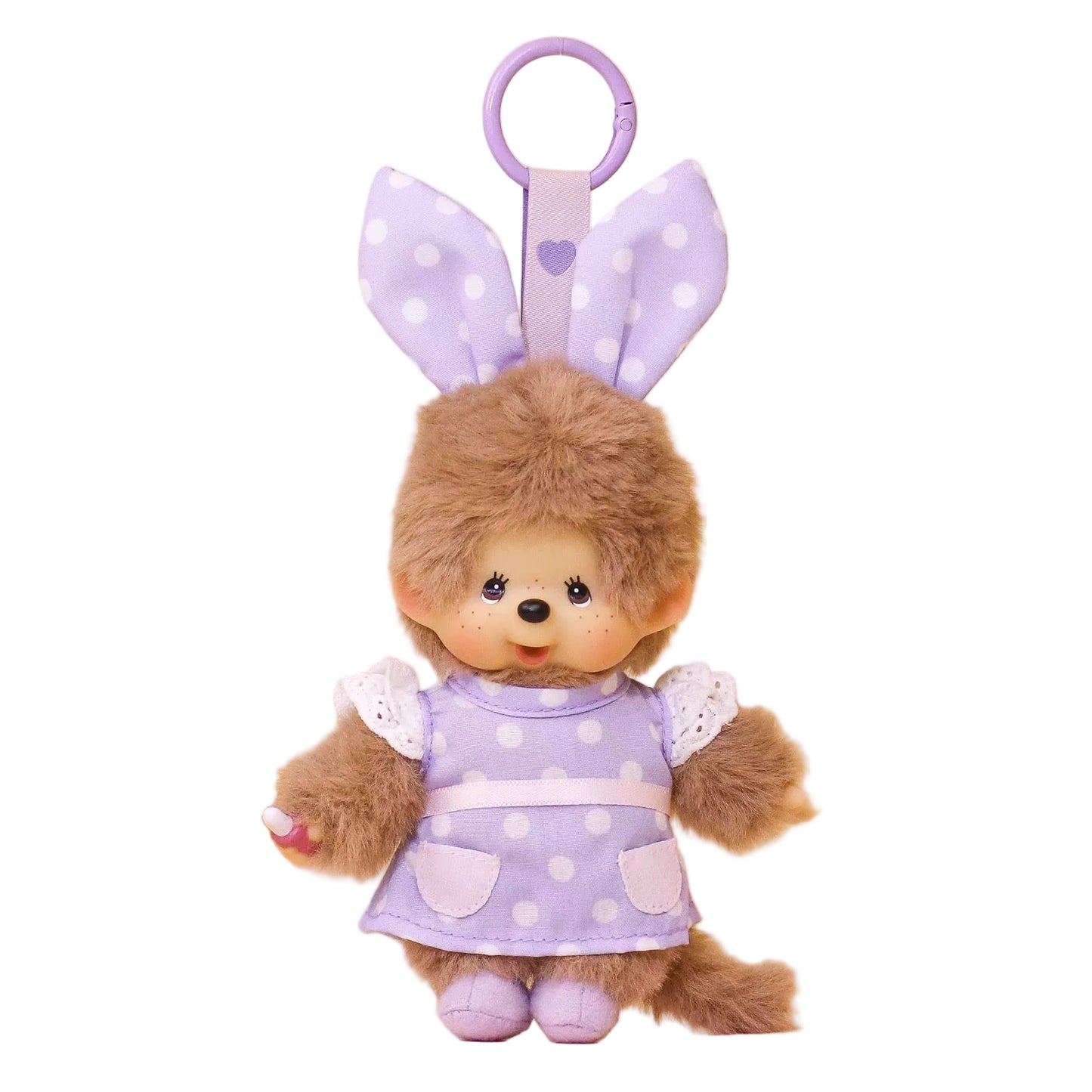 Monchhichi Global | Monchhichi Cute Polka Dot Candy Colored Bunny Ear Plush Doll Charm - Pink