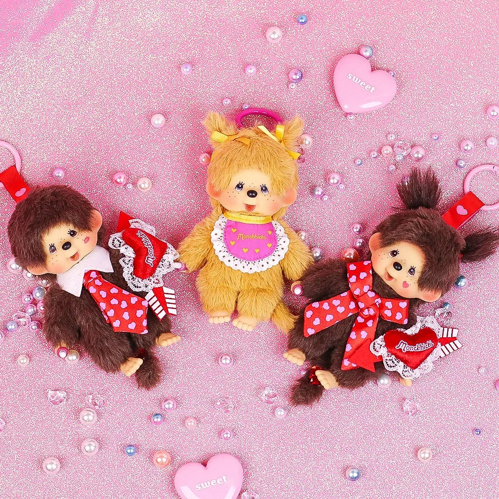 Monchhichi Global | Monchhichi Twin Tail Gold Plush Doll Charm - Girl