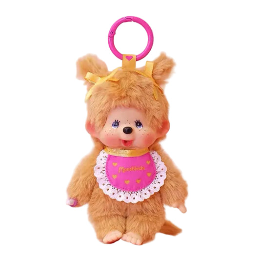 Monchhichi Global | Monchhichi Twin Tail Gold Plush Doll Charm - Girl