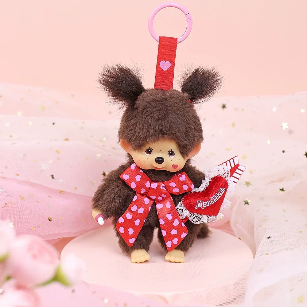 Monchhichi Global | Monchhichi Sweet Heart Plush Doll Charm - Girl
