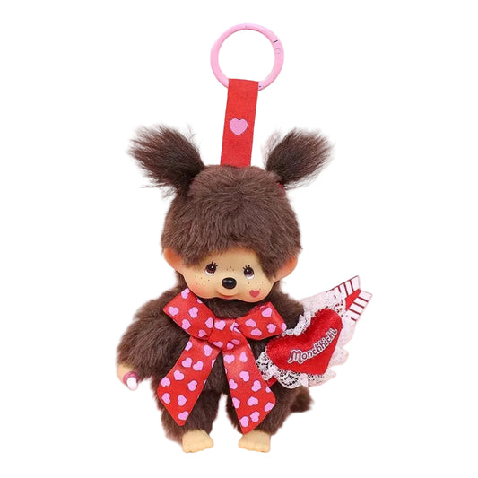 Monchhichi Global | Monchhichi Sweet Heart Plush Doll Charm - Girl