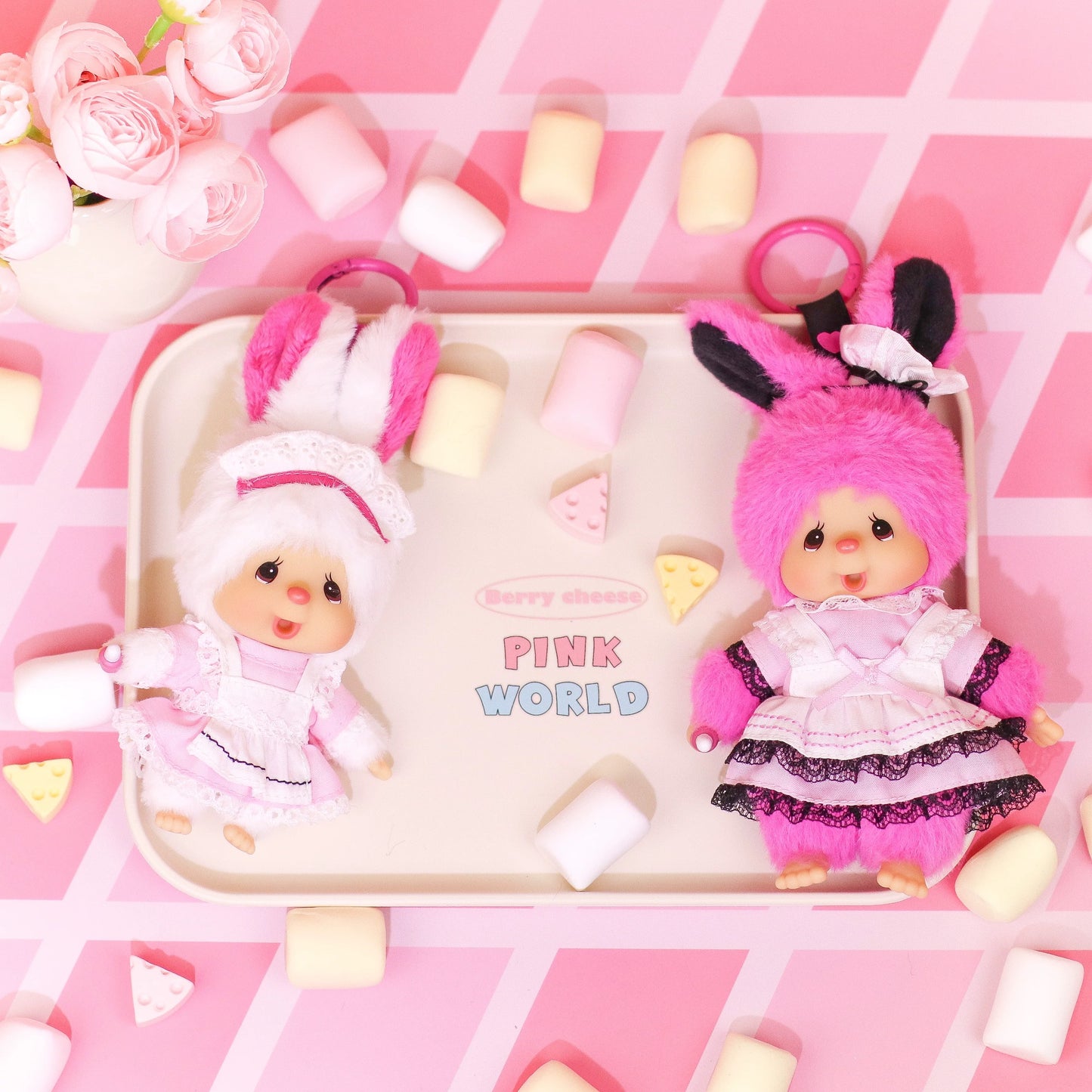 Monchhichi Global | Monchhichi Lace White Dress Plush Doll Charm - Chimutan