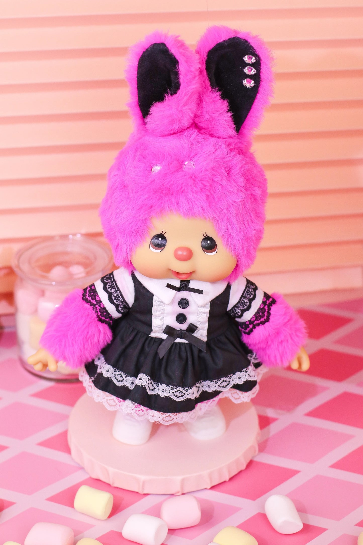 Monchhichi Global | Monchhichi Lace White Dress Plush Doll Charm - Chimutan