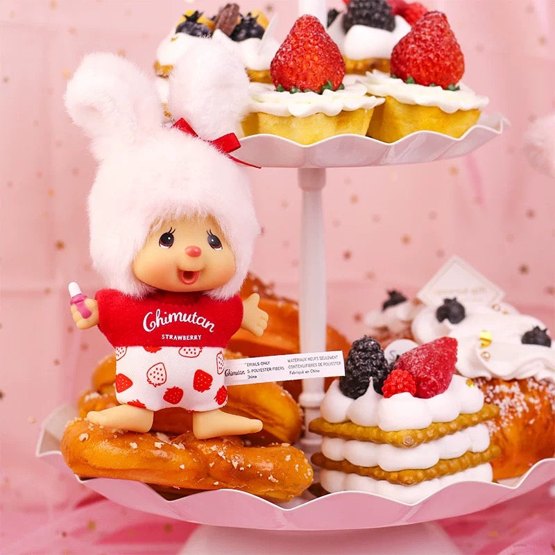 Monchhichi Global | Monchhichi Chimutan Strawberry Mascot Keychain