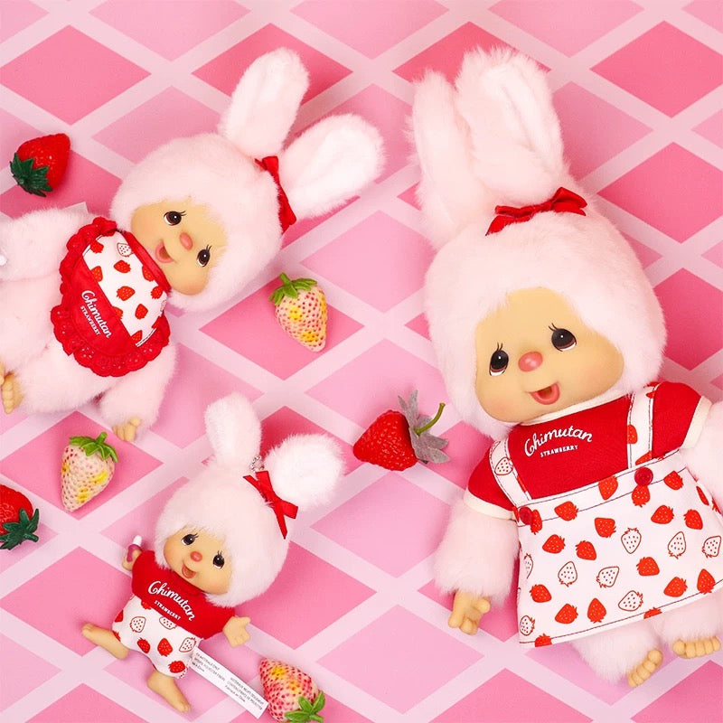 Monchhichi Global | Monchhichi Chimutan Strawberry Mascot Keychain