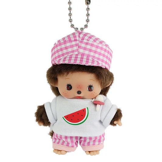 Monchhichi Global | Bebichhichi Checker Pink Mascot Keychain - Boy