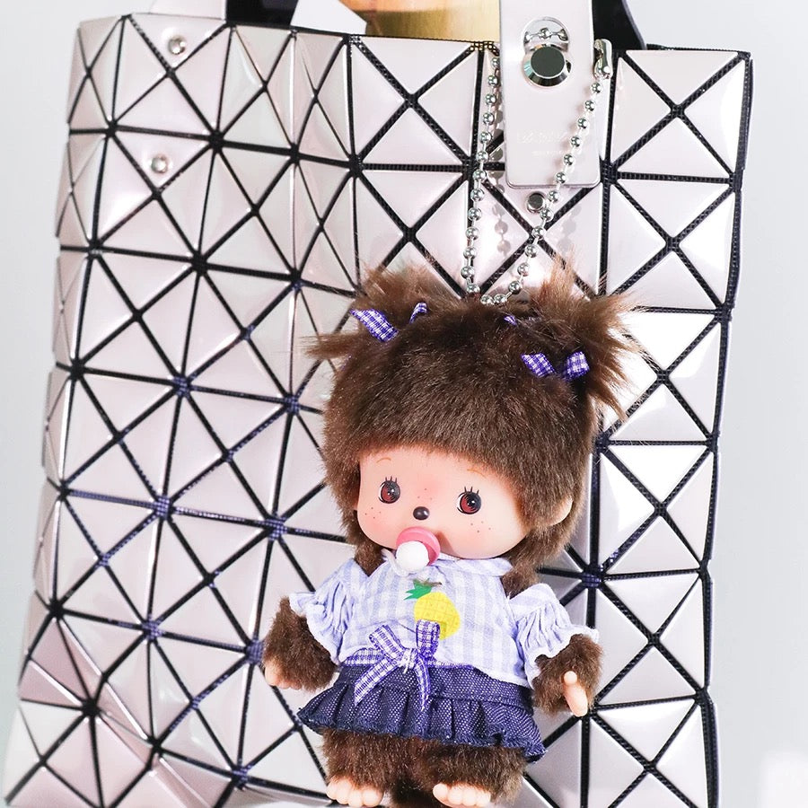 Monchhichi Global | Bebichhichi Checker Pink Mascot Keychain - Boy