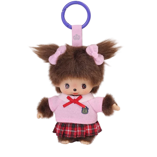 Monchhichi Global | Bebichhichi Checker Skirt Mascot Keychain SS - Girl
