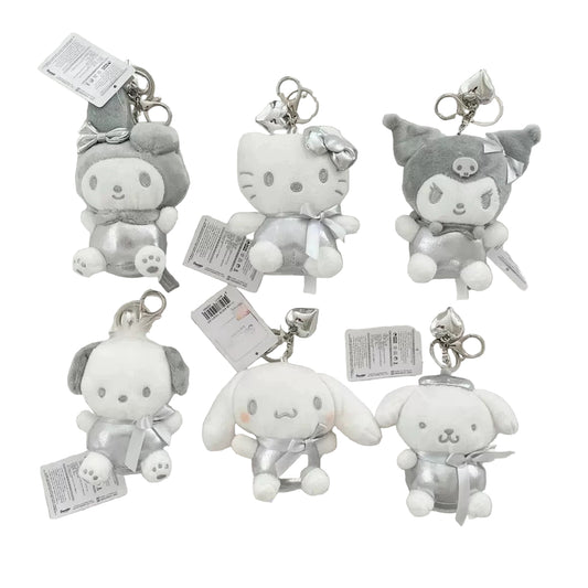 Sanrio Korea | Sanrio Silver Heart Backpack Keychain - 8cm