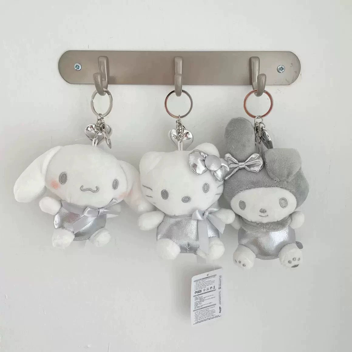 Sanrio Korea | Sanrio Silver Heart Backpack Keychain - 8cm