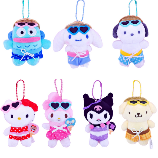 Sanrio Korea | Sanrio Beach Swimwear Plush Keychain