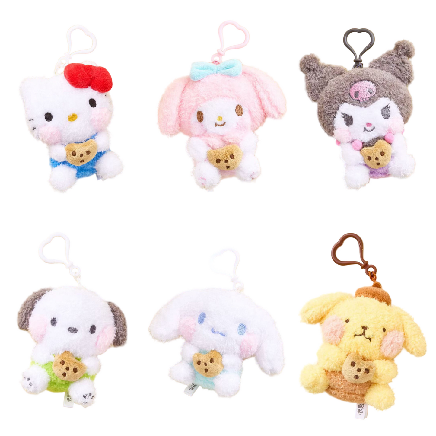 Sanrio Korea | Sanrio Fluffy Curly Hair Biscuit Plush Keychain