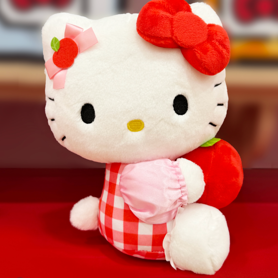Sanrio Korea | Sanrio Apple Cafe Limited Plush Toy - Red Ribbon
