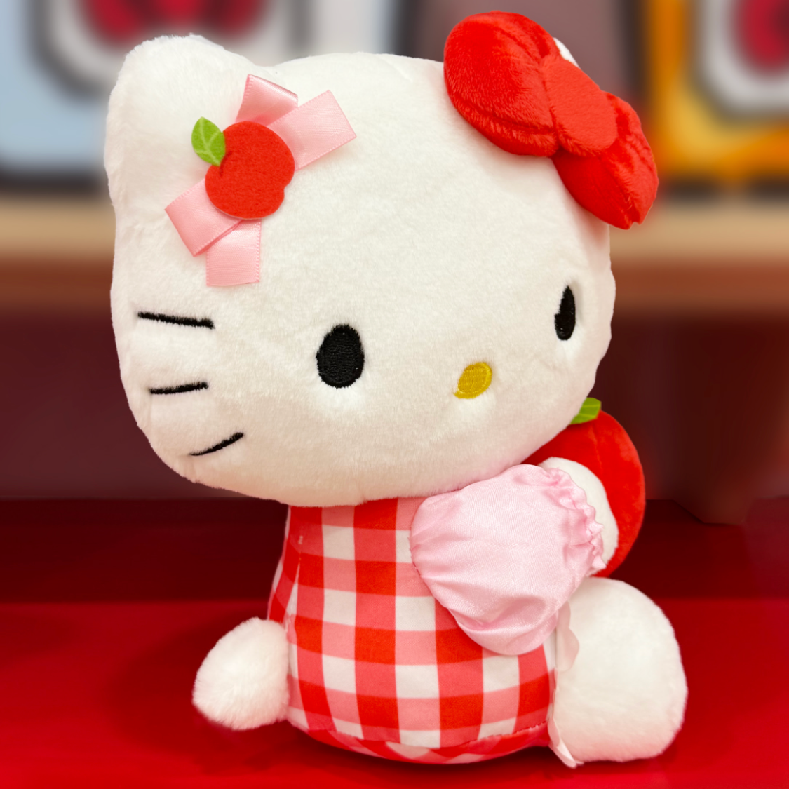 Sanrio Korea | Sanrio Apple Cafe Limited Plush Toy - Red Ribbon