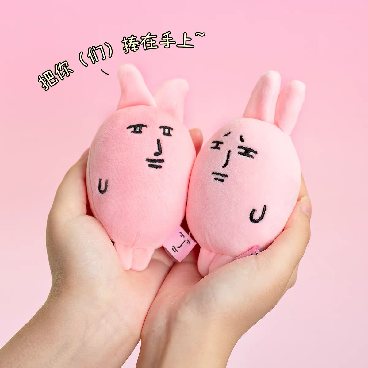 MY FRIEND RABBIT | Pink Rabbit Squishy Mascot Keychain S - Classic (Pinch no Sound)