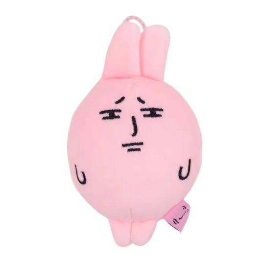 MY FRIEND RABBIT | Pink Rabbit Squishy Mascot Keychain S - Frown (Pinch with Sounds)