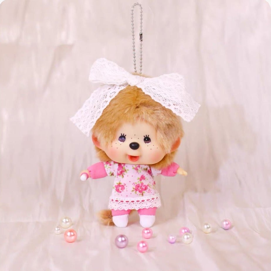 Monchhichi Global | Monchhichi Big Head Fashion Lace Bowtie Girl Keychain