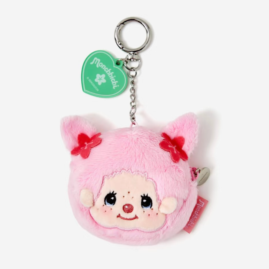 Monchhichi Korea | Monchhichi Face Pouch Keyring - Cherry Blossom