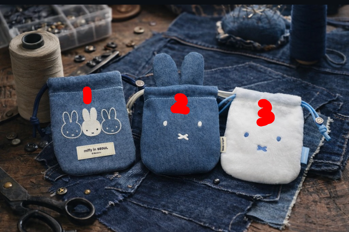 Miffy Korea | Miffy in Seoul Denim Edition Drawstring Pouch