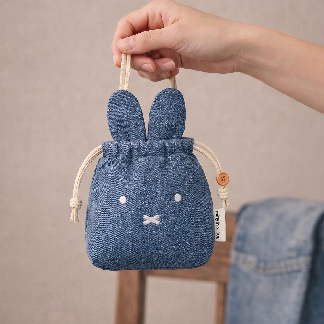 Miffy Korea | Miffy in Seoul Denim Edition Drawstring Pouch