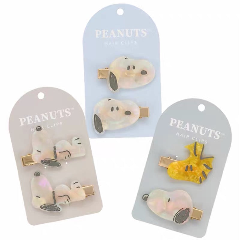 PEANUTS | Snoopy Face-shaped Hair Clip Set (2 Pieces)