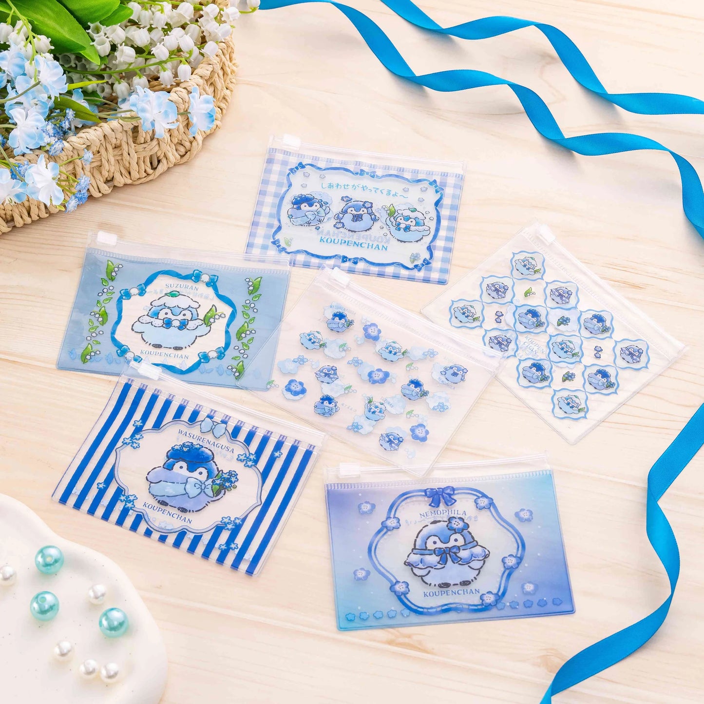 Koupen-Chan | Koupen-chan Hanamaru Sky Blue Bouquet Trading Slider Pouch Blind Box (6 Types)