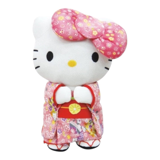 Sanrio | Japanese Kimono Chirimen Big Ribbon Hello Kitty Plush Toy (L) Pink